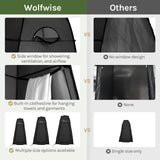 Wolfwise Pop Up Shower Tent for Camping Essentials, Portable Instant Changing Tent with Ventilation Window & Carry Bag, Privacy Dressing Room Bathroom Toilet for Beach & Outdoor, Standard, Black