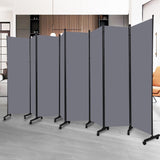 Room Divider Folding Privacy Screens with Lockable Wheels, 176'' Fabric Partition Room Dividers Freestanding Room Divider