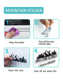 NJNYLLC Mountain License Plate Frames - Plastic Car Tag Holders with Raised Mountain Design, 2 Pack 2 Hole with Screws & Caps, Mountain Vinyl Sticker Included (White-Embossed)