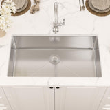 Oumuch Undermount Kitchen Sink - 33 inch Undermount Sink 16 Gauge Stainless Steel Sinks with Round Corner Handmade Single Bowl Under Counter Basin for Kitchens, 33"x19"x9"