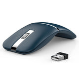 Bluetooth Wireless Arc Travel Mouse, Bluetooth 5.0/4.0 & 2.4G Tri-Mode, Rotating Foldable Ergonomic Mice, Type-C Rechargeable Multi-Device for Microsoft Laptop, PC, MacBook, Chromebook, Lenovo - Blue