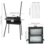 PAXLINSEN Portable Charcoal Grill with Thermometer, Double-sided Smoker Grill for Outdoor Patio Backyard Camping and Parties