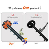 LTANLE 2-in-1 Can Move Horizontally Pressure Washer Undercarriage Cleaner Water Broom，23" Surface Cleaner Power Washer Attachment with 7 Nozzles 3 Extension Rods andSpare Wheel，4000 PSI