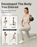 YOTTOY Soft Kettlebell with Leather Handle – Anti-Slip Sweat-Absorbing Grip, Home Gym Kettlebell Weights for Strength Training (White, 15 LB)