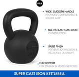 Yes4All 60 lbs Kettlebell Heavy Cast Iron Solid Smooth Handle Weights for Women/Men, Strength Training Equipment