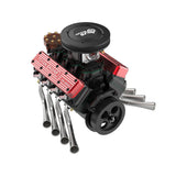 MechPuConToy Mini V8 Engine Model Kit that Runs, FS-V800WGPC 1/10 Scale 28cc Water-Cooled Four-Stroke OHV V8 Engine Model Kit, Build Your Own V8 Metal Engine that Works