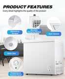Chest Freezer 5.0 cu.ft Deep Freezer White Low Noise | Manual defrost, Applicable to Basement Apartment Home Garage OOTDAY