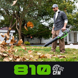 NovorikX Electric Leaf Blower, 810 CFM Variable-Speed, 60-Volt Lithium-ion Cordless Leaf Blower with 2.5Ah Battery and Charger Included, Powerful for Yard Cleaning