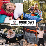 Wise Owl Outfitters Camping Hammock – 400lbs Portable Hammock with Tree Straps - Travel, Backpacking, Hiking, Outdoors Camping Gear - Single
