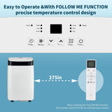 10000 BTU Portable Air Conditioner with White Body, Cooling, Dehumidifying & Fan Features, Quiet Operation, Suitable for Medium Rooms, 24-Hour Timer & Energy Efficient