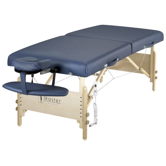 Heated Top Portable Massage Table Heated with Warming Top and 3-Inch Foam Cushioning- Tattoo Bed, Lash Table- Royal Blue (30” x 84”) Master Massage