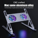ASWRTYJO Aluminum Adjustable Laptop Stand for Tablet Support Notebook Cooling Fan Pad Holder