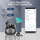 Wireless Earbuds, Bluetooth 5.3 Headphones Bass Stereo, Ear Buds with Noise Cancelling Mic LED Display Btootos