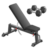 HANDBODE Adjustable Weight Bench for Full Body Workout, 1300 lb Weight Capacity Bench Press Bench of Home Gym Strength Training, Incline Upright Flat Utility Workout Bench with 20 lb Dumbbells