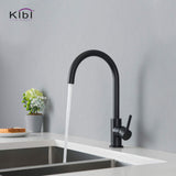 KIBI KKF2001 Lowa Single Handle Bar Sink Faucet with 360 Degree Swivel Spout | High Arc Single Hole Kitchen Faucet in Matte Black Finish | Rust and Corrosion Resistant