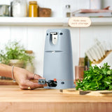 Electric Can Opener with Auto-Stop Safety, 70W Motor, Built-in Knife Sharpener, Bottle Opener, Cord Storage Compartment