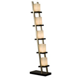 NOVA of California Escalier Floor Lamp, On/Off Switch, Frosted Glass Shade, Transitional Design, for Living Room, Bedroom, Dark Brown