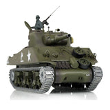 wheelfun Heng Long US in Stock, RC Tank 3898 RTR 2.4G 1/16 7.0 Upgraded M4A3 Sherman Metal Tracks Smoking Generator 340° Rotating Turret Infrared Combat BB Pellets BB Shooting Airsoft Tank