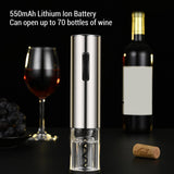 Electric Wine Opener Set with Foil Cutter, Aerator, Vacuum Stopper, Rechargeable Stainless Steel - Automatic Cork Removal, Easy Pouring, Ideal for Home Bar and Parties
