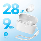 True Wireless Earbuds, Bluetooth 5.3, App, Customized Sound, 28H Long Playtime, Water-Resistant (White) Soundcore