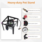 Garvee 30 QT Turkey Deep Fryer and 10 QT Fish Fryer Cooker Set, 38000 BTU Outdoor Propane Aluminum Crawfish Boiler with Adjustable 0-10 PSI Regulator, Stand for 20 LBS Turkey