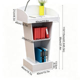 Conference Lectern, Classroom Podium Stand, Wooden Pulpit,Black,+Drawer