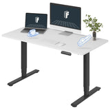 FLEXISPOT E6 3-Stage Dual Motor Electric Standing Desk 55 x 28 Sit Stand Up Desk, Holds 220 lbs, Adjustable Height w/Memory Presets, One-Piece White Desktop & Black Frame, Ships in 2 Boxes