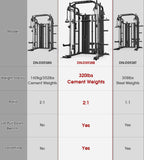 DONOW Smith Machine with Weight Stacks, Multi Function Home Gym System Training Power Cage Squat Rack Dual Cable Crossover Machine All in One