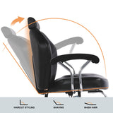 Artist hand Barber Chair for Barbershop Hydraulic Reclining Salon Chair for Hair Stylist - 360° Swivel, 20 Inch Wide Seat, Tattoo & Beauty Spa Equipment, Black PU Leather