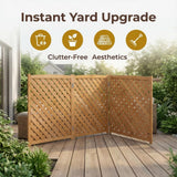 Outdoor AC Fence Screen, 3 Panel Solid Wood Privacy Fence 32 x 38 Inch