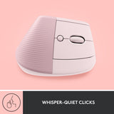 Logitech Lift Vertical Ergonomic Mouse, Wireless, Bluetooth or Logi Bolt USB Receiver