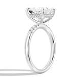 Princess Cut Moissanite Engagement Ring, Side Accents, 3CT Silver Size 6.5