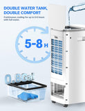 3-IN-1, Portable Air Conditioners, Evaporative Air Cooler w/ 4 Ice Packs, 3L Water Tank for Cooing, 7H Timer for Auto-Off, Swamp Coolers with 70° Oscillation, Cream
