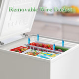 Chest Freezer 4.2 Cubic Feet Deep Freezer with Removable Storage Basket 7 Adjustable Temperature Energy Saving, Super Quiet for Garage, Office, Kitchen, or Apartment