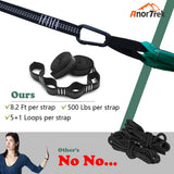 AnorTrek Camping Hammock with Mosquito Net, Double & Single Lightweight Portable Hammocks with Tree Straps, Parachute Hammock for Camping, Backpacking