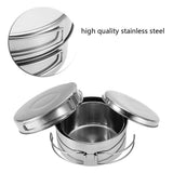 Camping Cooking Set, Backpacking Camping Cookware Mess Kit, 4Pcs Portable Stainless Steel Camping Picnic Outdoor Pan Pot Plate Tableware