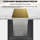 This Integrated Trash Can Countertop Waste Chute Built-in Kitchen Bin Swivel Lid Stainless Steel Garbage Bin Rose Gold Space-Saving Design Easy Access Trash Solution
