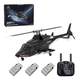 MechPuConToy RC Helicopter Model, AW-911 Air - Wolf 1/34 Scale 2.4G 9CH Flybarless RC Aircraft Model with 6G/3D Stunt Mode and GPS Positioning (RTF Version)