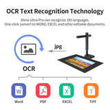 Shine Series Document Scanner, Portable USB Camera, Capture Max A3 Format with Fast Scan for Meeting and Learning(Shine Ultra Pro)
