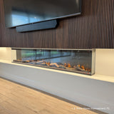 Touchstone Sideline Infinity Pro 3-Sided Smart 72" WiFi-Enabled Electric Fireplace - 80051 - Built-in - 6 Realistic Flame Colors- 13-Color Down Lighting- Crackle Sound- 1,500W Heater