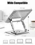 Adjustable Computer Stand with 360 Rotating Base, Ergonimic Foldable Laptop Riser for Desk Compatible