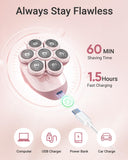 Bartrimber Electric Razors for Women Legs: 7D Fast & Painless Full-Body Shaver for Silk Skin – Waterproof Lady Face Pubic Hair Remover w/Light&Travel Cover – Wet/Dry Use, Gifts for Women Girl, Pink