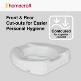 Homecraft Savanah Raised Toilet Seat, 2" High Elevated Toilet Seat Locks Onto Standard Toilets, Portable Assistance Commode Seat with Sturdy Brackets, Medical Aid for Elderly, Disabled, Limited Mobility