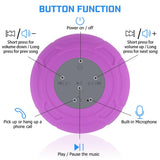 Annlend Bluetooth Shower Speaker Waterproof Wireless Mini Small Cute Portable Water Resistant Bathroom Speaker Suction Cup, Handsfree Speakerphone with Built-in Mic,4hrs of Playtime - Purple