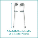 McKesson Forearm Crutches, Arm Crutch, Adjustable, Steel Frame, 28 in x 37 in, 2 Box