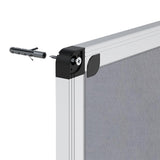 VIZ-PRO Notice Board Felt Gray, 48 X 36 Inches, Silver Aluminium Frame