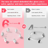 Tasidingster 6 Caster Ab Roller, Ab Exercise Equipment with Knee Pads, Ab Roller Wheel for Core Exercise, Abdominal Strength Training for Home Gym, 360° Silent Ab Workout Equipment (pink)