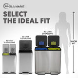 21 Gallon (80L) Dual Compartment Kitchen Trash Can - Hands-Free Step Pedal, Soft-Close Lid