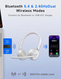 Wireless Headset with Mic for Work, Bluetooth 5.4 Headphones, Ivory White
