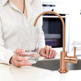 Akicon One-Handle Black and Rose Gold Drinking Water Filter Faucet Purifier, Cold Water Only (Copper)